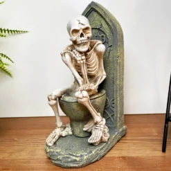 Halloween Skeleton On The Toilet Ornament