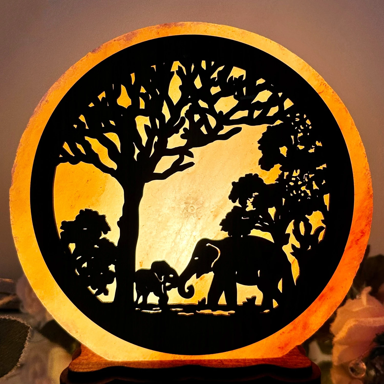 Elephant Sunset Salt Lamp 2 Elephant Sunset Salt Lamp - Image 2