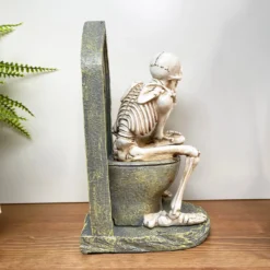 Halloween Skeleton On The Toilet Ornament -Home Decoration IMG E2962