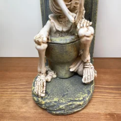 Halloween Skeleton On The Toilet Ornament -Home Decoration IMG E2965