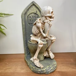 Halloween Skeleton On The Toilet Ornament -Home Decoration IMG E2966