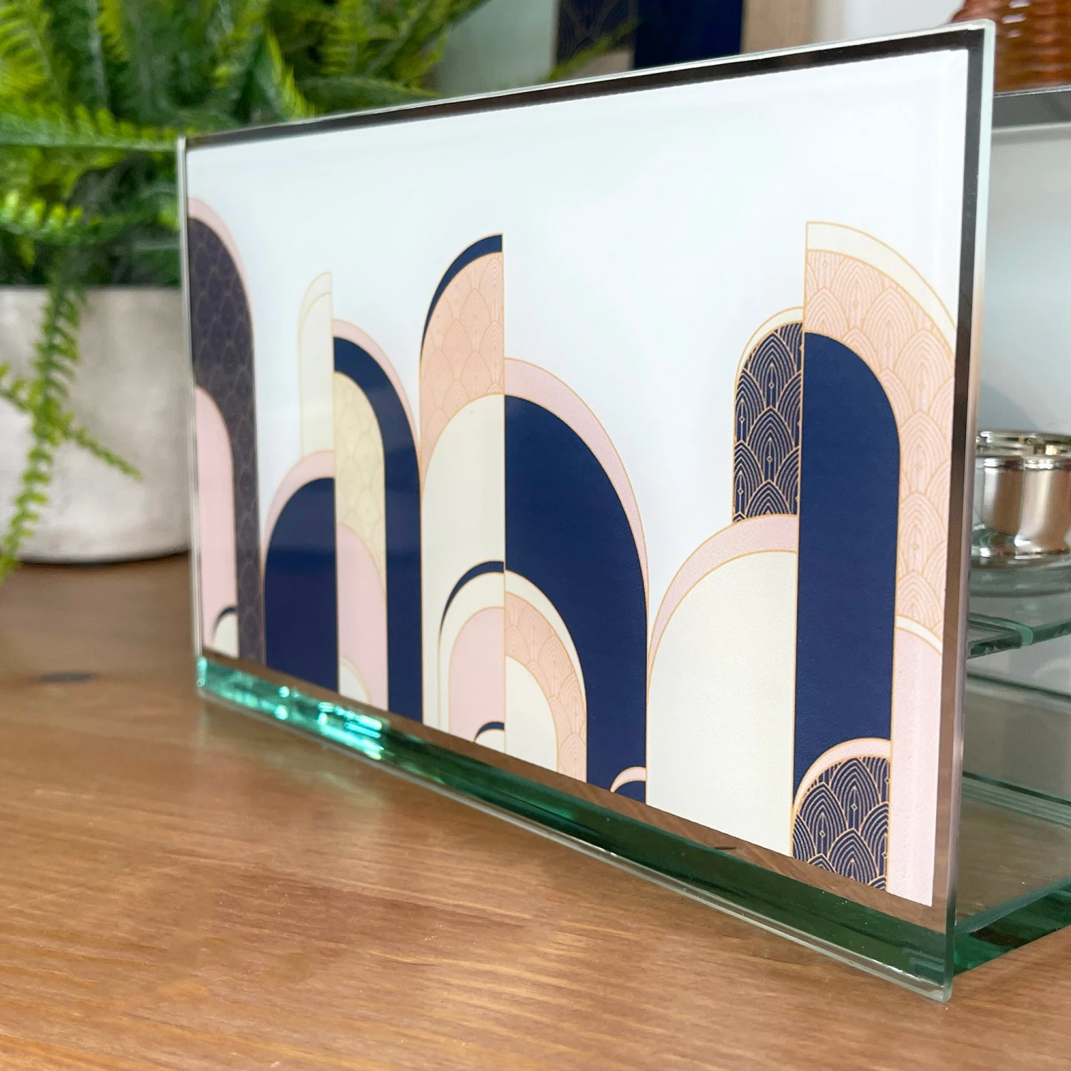 Abstract Art Deco Double Tealight Holder 3 Abstract Art Deco Double Tealight Holder - Image 3