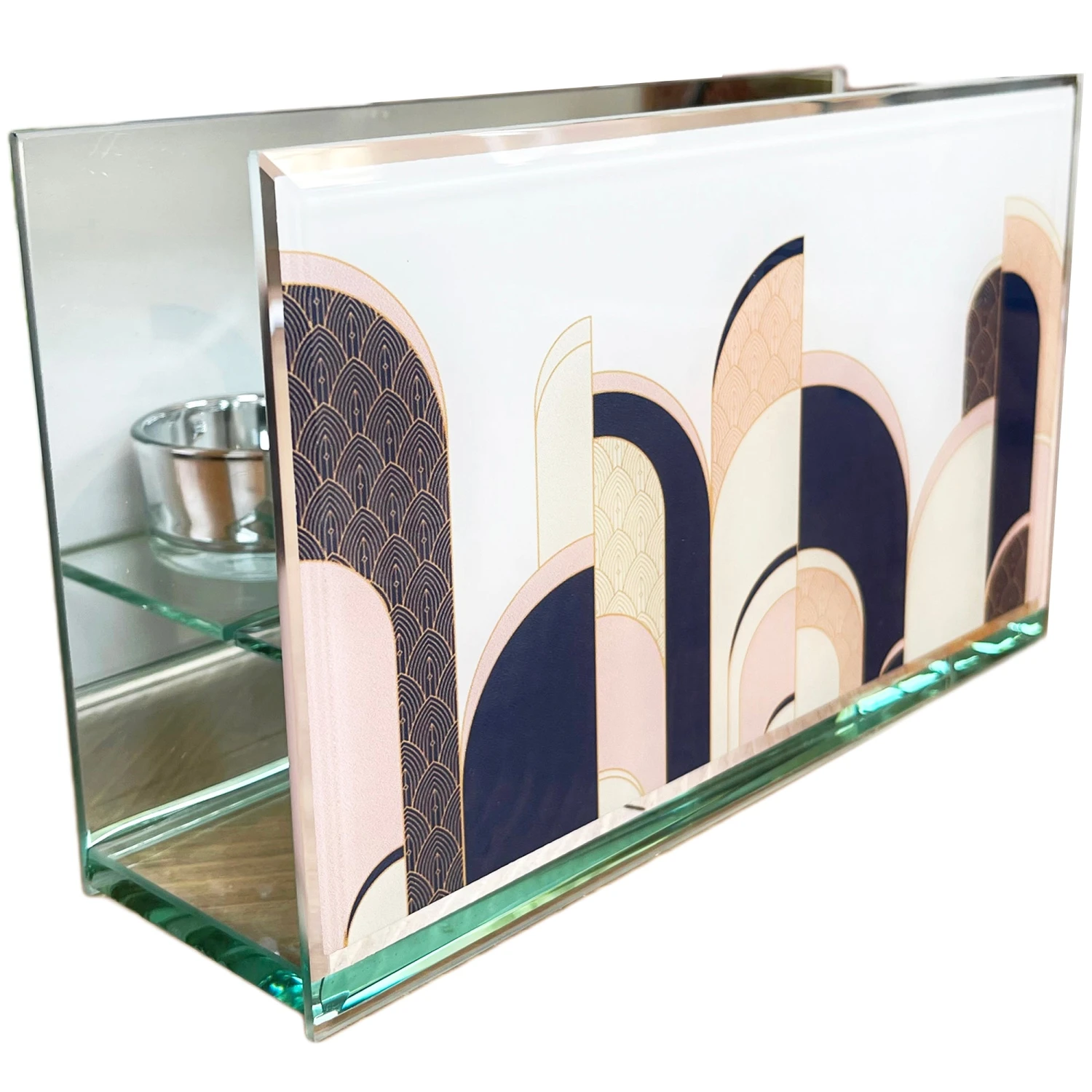 Abstract Art Deco Double Tealight Holder 4 Abstract Art Deco Double Tealight Holder - Image 4
