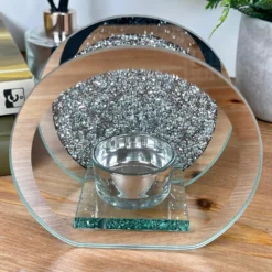 Diamante Crystal Mirrored Tealight Holder -Home Decoration IMG E3043