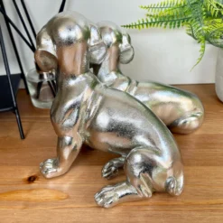 Chrome Silver Twin Dachshund Ornament 12 Chrome Silver Twin Dachshund Ornament -Home Decoration IMG E3114