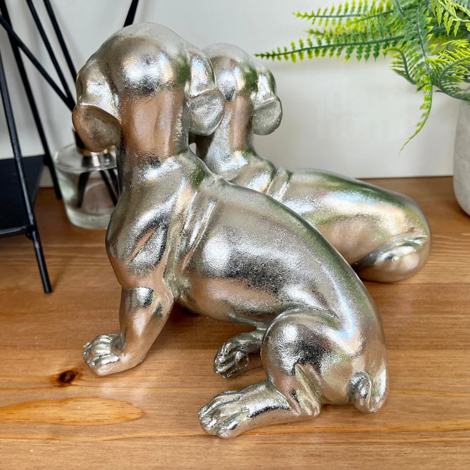 Chrome Silver Twin Dachshund Ornament 6 Chrome Silver Twin Dachshund Ornament - Image 6