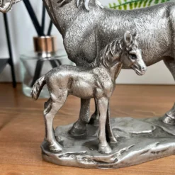 Silver Horse & Foal Ornament -Home Decoration IMG E3144
