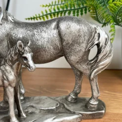 Silver Horse & Foal Ornament -Home Decoration IMG E3145
