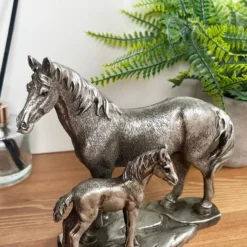 Silver Horse & Foal Ornament -Home Decoration IMG E3147