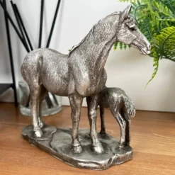 Silver Horse & Foal Ornament -Home Decoration IMG E3148
