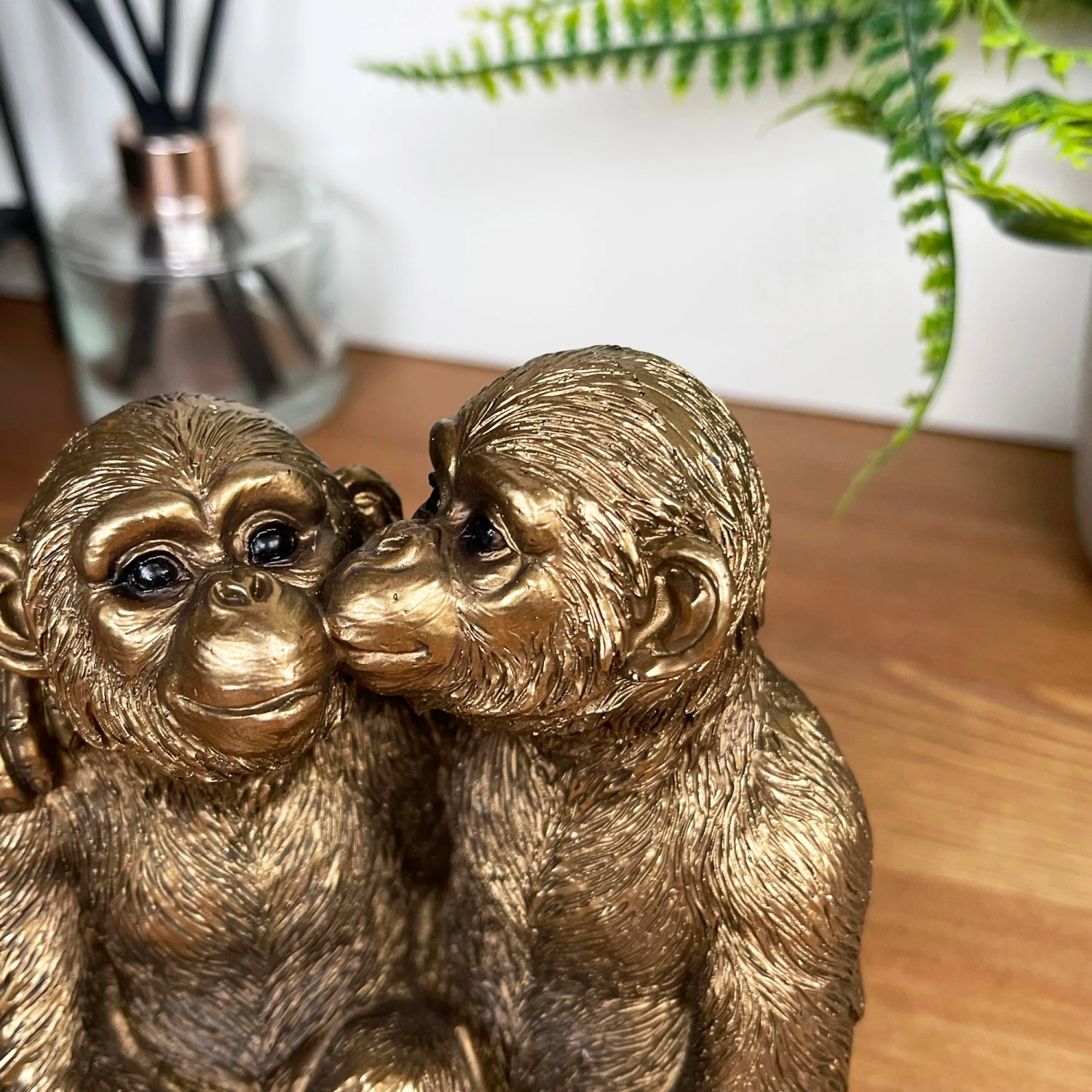 Bronze Romantic Monkey Couple Figurine 6 Bronze Romantic Monkey Couple Figurine - Image 6