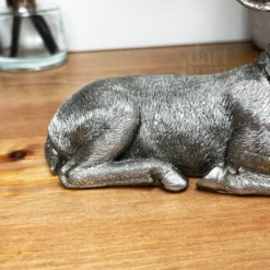 Silver Laying Stag Figurine -Home Decoration IMG E3175