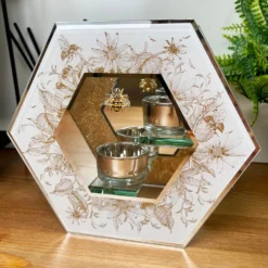 Honeycomb Double Tea Light Holder -Home Decoration IMG E3220