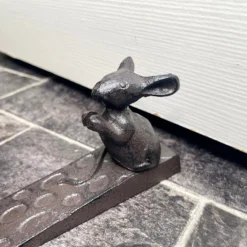 Cast Iron Mouse On Cheese Door Wedge -Home Decoration IMG E3458