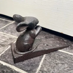 Cast Iron Mouse On Cheese Door Wedge
