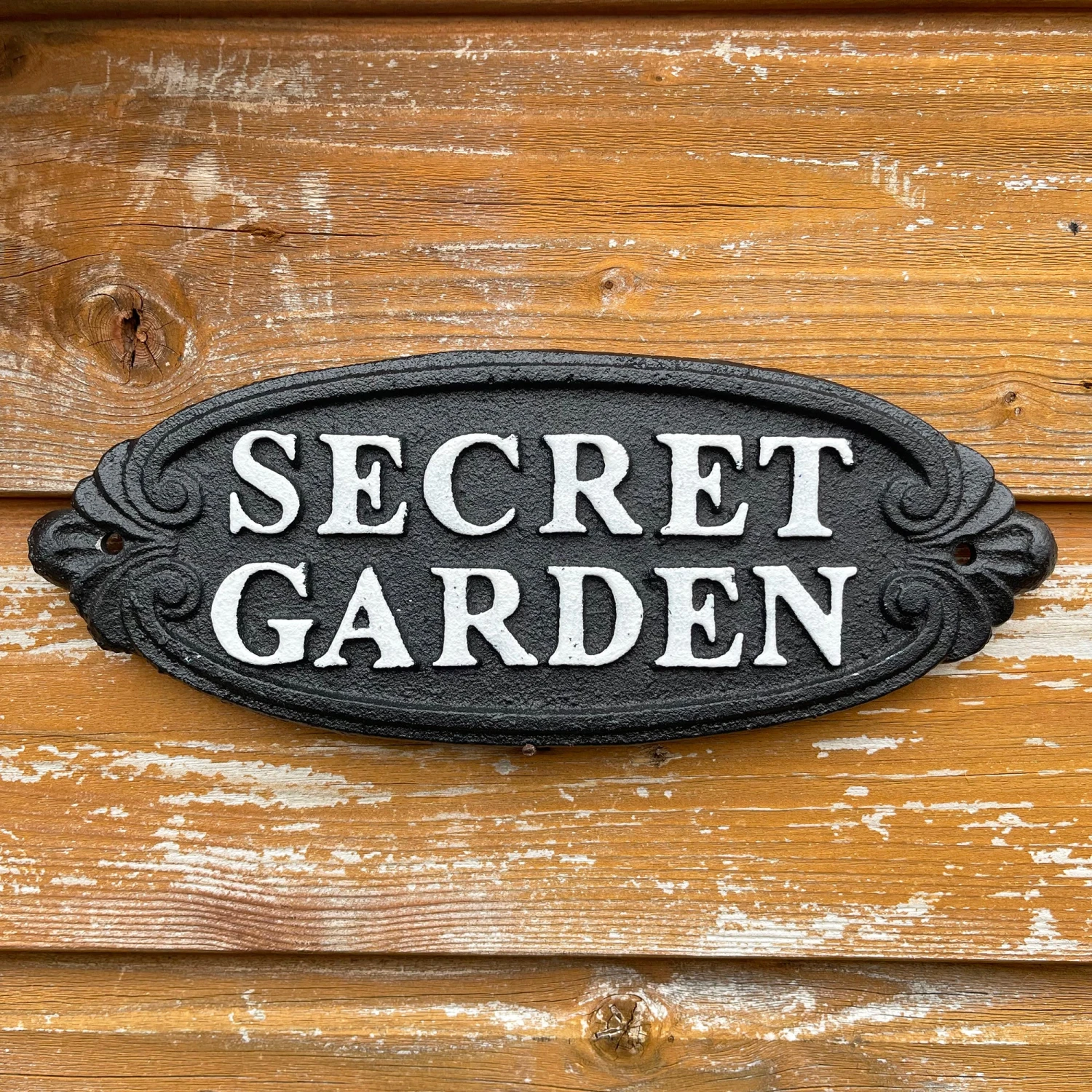 Secret Garden Black Cast Iron Sign 2 Secret Garden Black Cast Iron Sign - Image 2