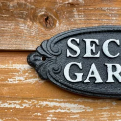 Secret Garden Black Cast Iron Sign 8 Secret Garden Black Cast Iron Sign -Home Decoration IMG E3498