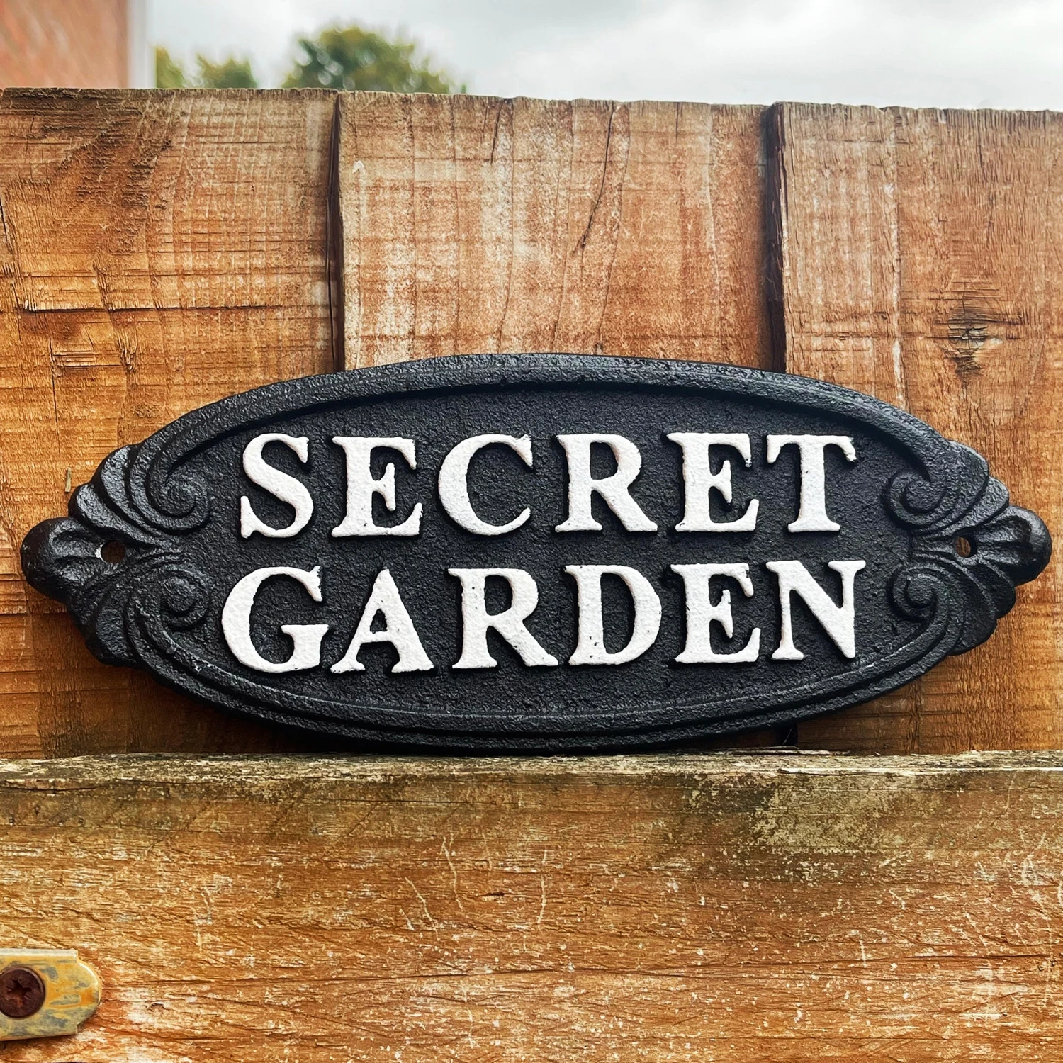 Secret Garden Black Cast Iron Sign 1 Secret Garden Black Cast Iron Sign