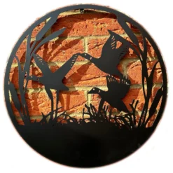 Three Flying Ducks Silhouette Garden Wall Art -Home Decoration IMG E3556copy