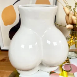 Ceramic White Bottom Vase -Home Decoration IMG E3565 edited56