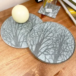 Set Of 2 Woodland Glass Candle Plates 20cm 7 Set Of 2 Woodland Glass Candle Plates 20cm -Home Decoration IMG E3595 edited76