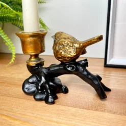 Gold Robin On Black Branch Candlestick Holder 11 Gold Robin On Black Branch Candlestick Holder -Home Decoration IMG E3680