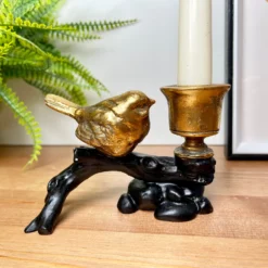 Gold Robin On Black Branch Candlestick Holder 14 Gold Robin On Black Branch Candlestick Holder -Home Decoration IMG E3683