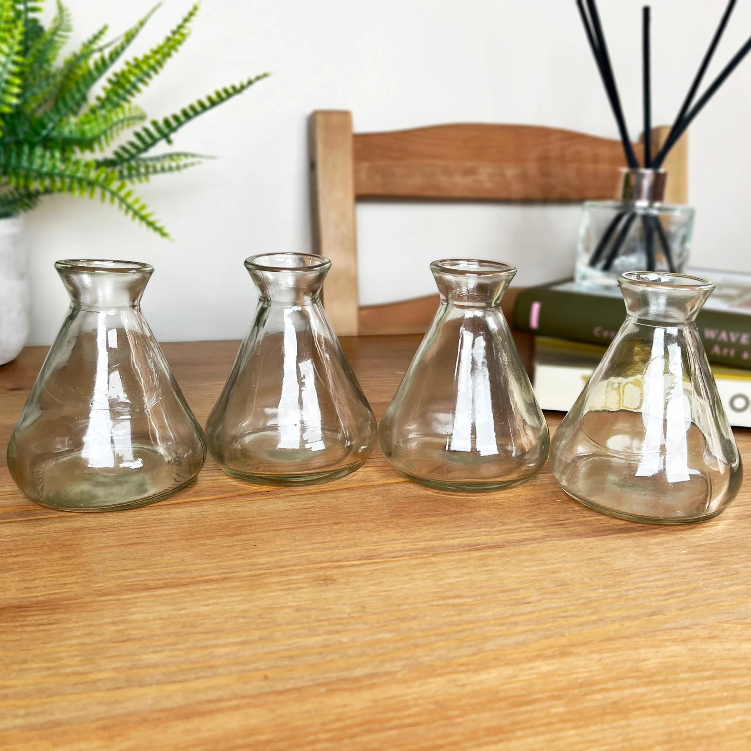 Set Of 4 Conical Bottle Bud Vases 1 Set Of 4 Conical Bottle Bud Vases