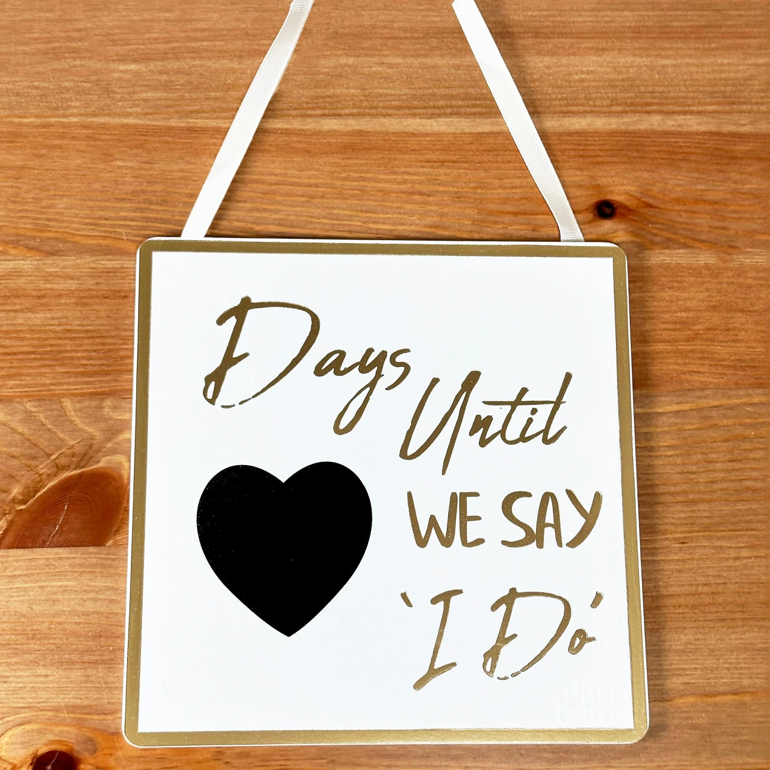 Gold Script Wedding Day Countdown Plaque 1 Gold Script Wedding Day Countdown Plaque
