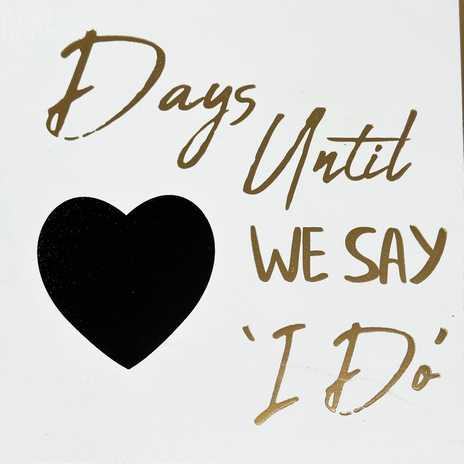 Gold Script Wedding Day Countdown Plaque 2 Gold Script Wedding Day Countdown Plaque - Image 2