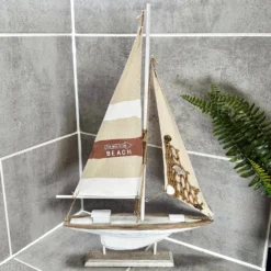 Large Natural Sailing Model Ornament