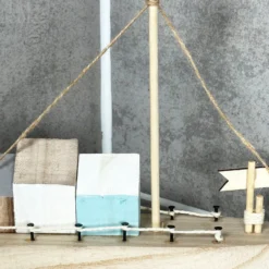 Wooden Brown Boat Houses Ornament -Home Decoration IMG E3868