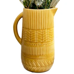 Mustard Patterned Jug Vase -Home Decoration IMG E3964copy