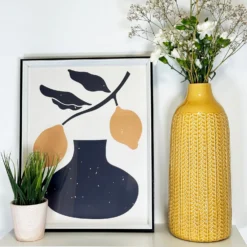 Mustard Chevron Ceramic Bottle Vase 10 Mustard Chevron Ceramic Bottle Vase -Home Decoration IMG E3994