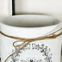 Cement White Round Bee Pot -Home Decoration IMG E4063