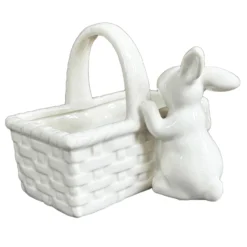 White Easter Bunny Basket Trinket Dish -Home Decoration IMG E4090copy
