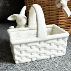 White Easter Bunny Basket Trinket Dish -Home Decoration IMG E4093 5e2559cb 42ea 494a 8f67 a9752f259bea