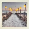 Seashore Beach LED Canvas Wall Art 40x40cm