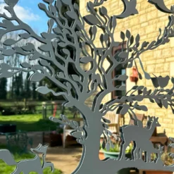 Grey Woodland Wildlife Mirrored Wall Art 60cm -Home Decoration IMG E4236