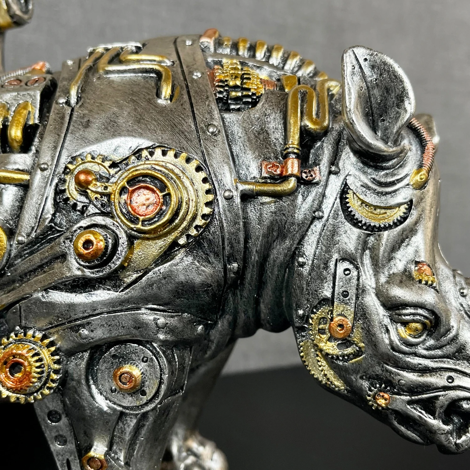 Standing Steampunk Rhino Ornament 3 Standing Steampunk Rhino Ornament - Image 3