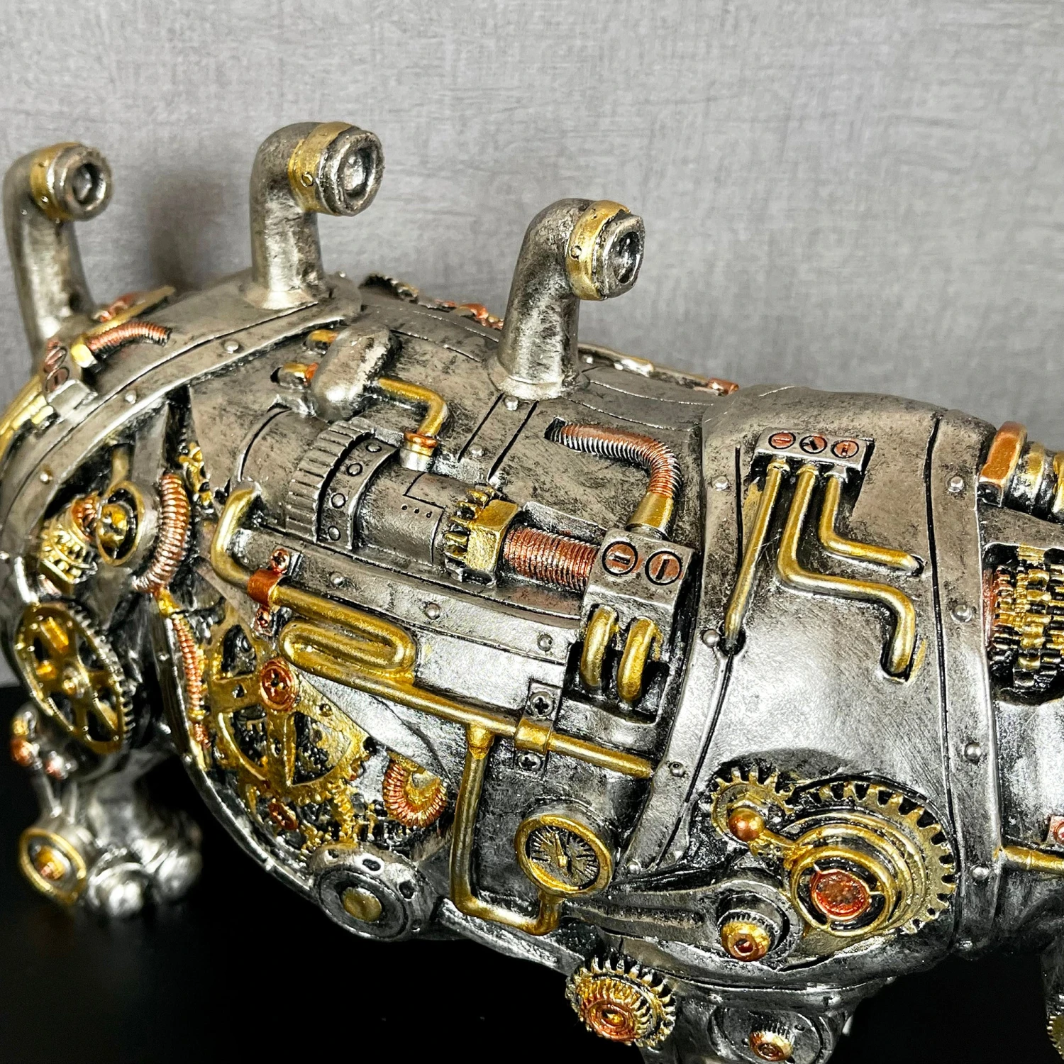Standing Steampunk Rhino Ornament 6 Standing Steampunk Rhino Ornament - Image 6