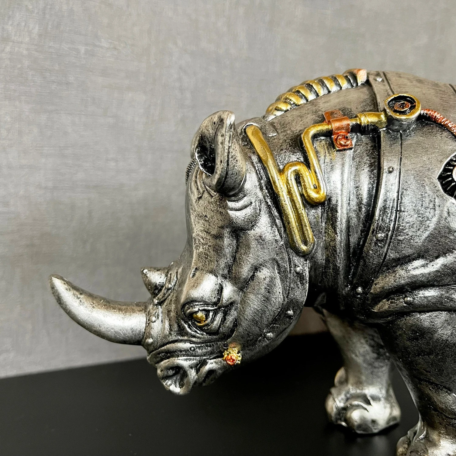 Standing Steampunk Rhino Ornament 8 Standing Steampunk Rhino Ornament - Image 8