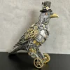 Silver Steampunk Crow Ornament