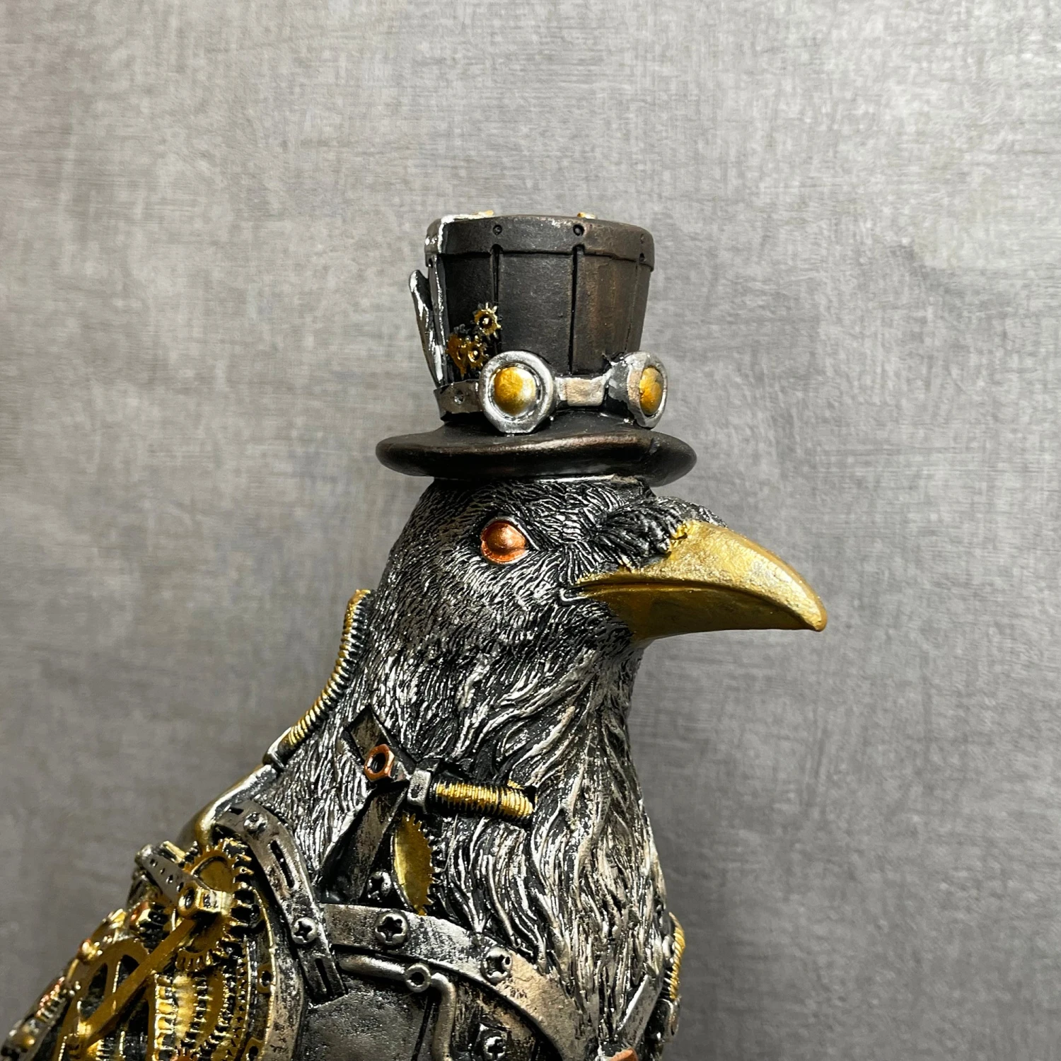 Silver Steampunk Crow Ornament 7 Silver Steampunk Crow Ornament - Image 7