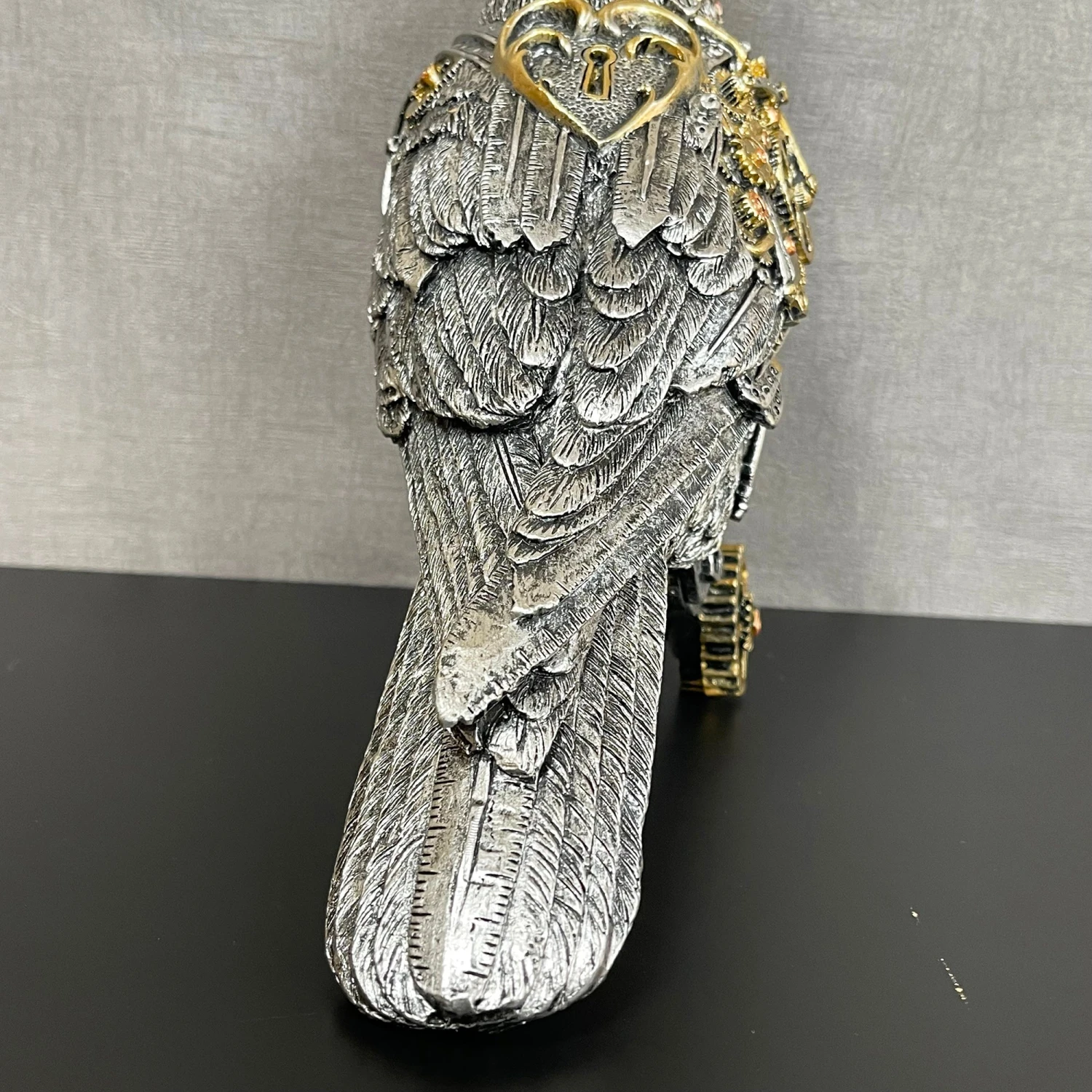 Silver Steampunk Crow Ornament 9 Silver Steampunk Crow Ornament - Image 9