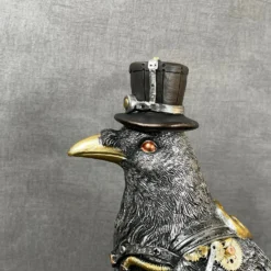 Silver Steampunk Crow Ornament 24 Silver Steampunk Crow Ornament -Home Decoration IMG E4334