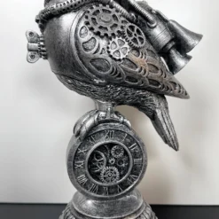 Silver Steampunk Pilot Bird Ornament 13 Silver Steampunk Pilot Bird Ornament -Home Decoration IMG E4343