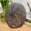 Gun Metal Ceramic Butterfly Vase