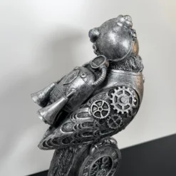 Silver Steampunk Pilot Bird Ornament 18 Silver Steampunk Pilot Bird Ornament -Home Decoration IMG E4348