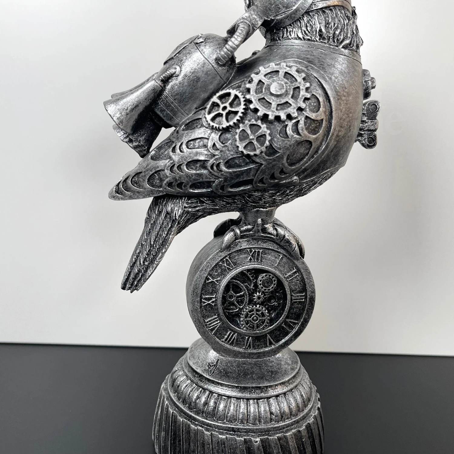 Silver Steampunk Pilot Bird Ornament 9 Silver Steampunk Pilot Bird Ornament - Image 9
